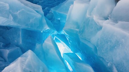 Blue abstract texture background with cracks on the ice surface. Winter seasonal background, mock up. - Powered by Adobe