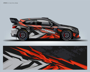 Obraz premium Motorsport car Livery wrap design– Green and Black Car Wrap Template, include printable file, editable file.