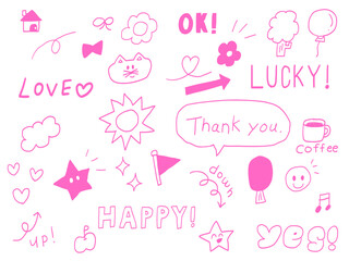 手描きあしらセット　イラスト　アイコン　