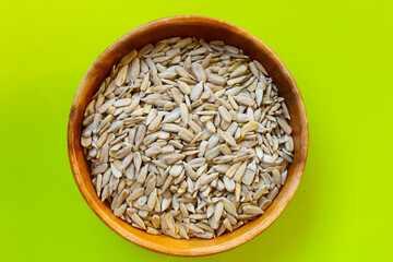 Peeled sunflower seeds, close up