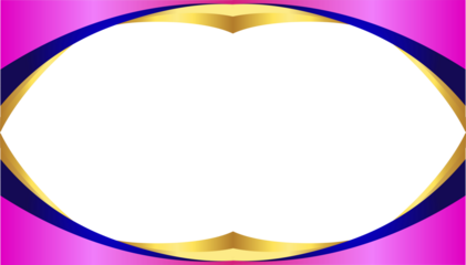 Elegant Decorative Frame with Gold, Blue and Pink Elements Border
