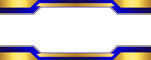 Modern Geometric Golden and Blue Frame Template for Design Element