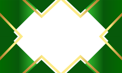 Elegant Green and Gold Geometric Frame with Black Copy Space Design