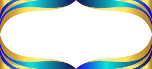 Modern Wavy Border with Gold and Blue Elegant Decoration Frame