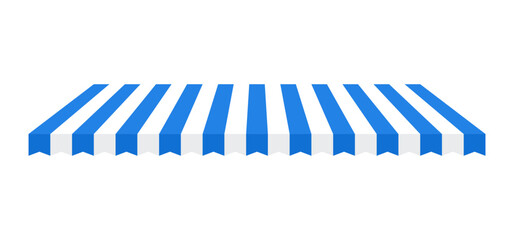 Blue White Store Canopy &ndash; Shop Awning Vector Illustration