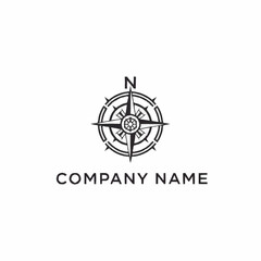 A black and white compass rose logo with 'N' for North and "COMPANY NAME" text, representing direction and navigation.