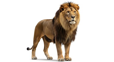Obraz premium Majestic Lion Standing Tall - A Portrait of Strength and Beauty.