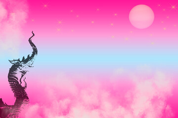 The sky and the serpent on the background