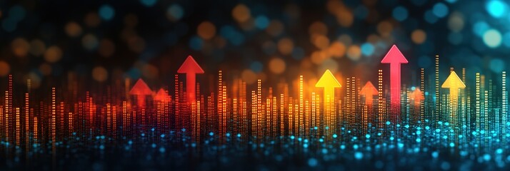 Rising business arrow chart