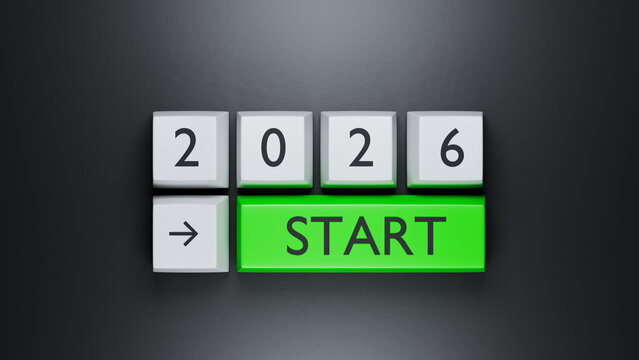 New year planning highlights the transition to 2026 with a symbolic start button, representing fresh goals, upcoming projects and the beginning of new opportunities.