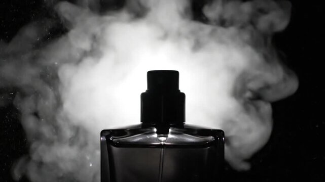 Smoke surrounds a mysterious black object in a dramatic scene