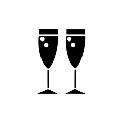 Champagne Glasses  icon or logo isolated sign symbol vector illustration - high quality black style vector icons