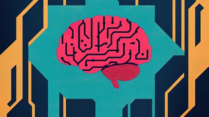 A colorful illustration of a brain with circuit patterns, symbolizing the intersection of technology and intelligence.