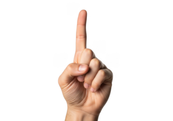 Pointing Finger Hand Gesture Number One Upward Direction Indicating Sign