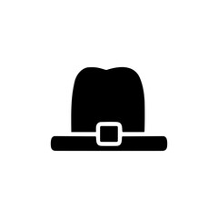 Pilgrim Hat  icon or logo isolated sign symbol vector illustration - high quality black style vector icons