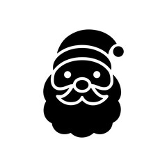 Santa Claus Head  icon or logo isolated sign symbol vector illustration - high quality black style vector icons