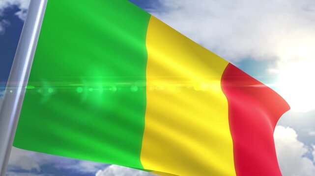 Waving flag of mali animation