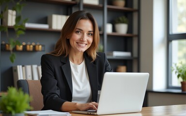 Office, interior designer and portrait of business woman with confidence, pride and startup career. Architecture, professional and person at desk for decoration company, creative job and opportunity