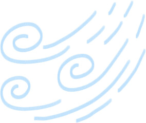 Fototapeta premium Hand Drawn Wind Swirl Pattern Illustration for Storm and Weather Overlay Background