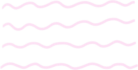 Hand Drawn Wavy Line Set Isolated on Transparent Background, Organic Brush Stroke Divider and Decorative Border