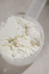 Close up of Whey Protein Isolate Powder 