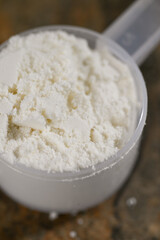 Close up of Whey Protein Isolate Powder 