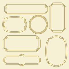 Chinese,  Asian japanese , korean, blank label , tag , banner , new year celebration. vintage style vector isolated vector illustration