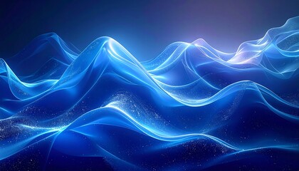 Abstract, glowing blue waves and light, evocative of energy and flow