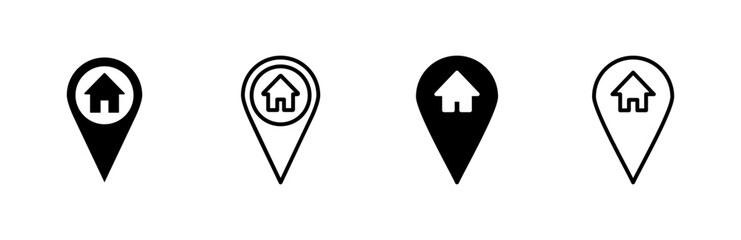 Address icon set. home location icon vector © AAVAA