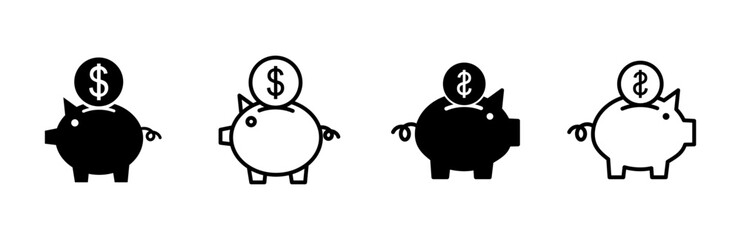 Piggy bank icon vector. piggy money icon