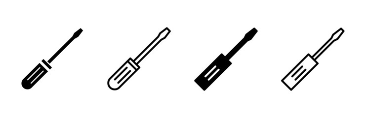 Screwdriver icon set. tools icon vector