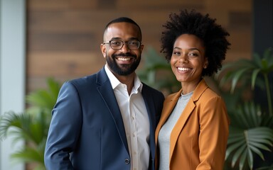 Portrait of multi ethnic business couple. High quality