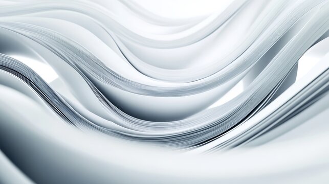 Dynamic 3D rendering of white office papers caught in circular wind pattern, pages displaying realistic flutter and fold physics, soft focus foreground and background elements, crisp middle-ground