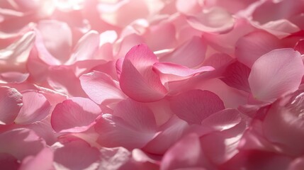 Obraz premium Ethereal composition of sakura petals in various stages of falling, creating impression of gentle spring breeze, petals arranged in seemingly random yet aesthetically pleasing pattern, translucent
