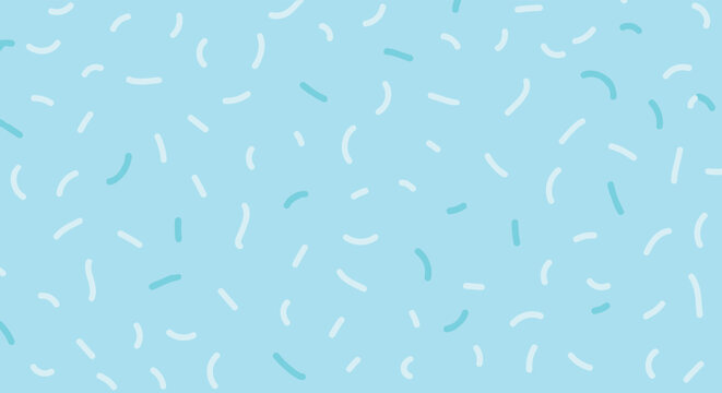 Abstract light blue background pattern with scattered confetti-like shapes, creating a simple and playful modern texture design.