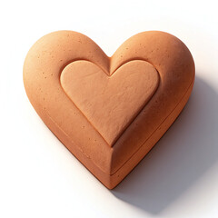 heart shaped clay on white