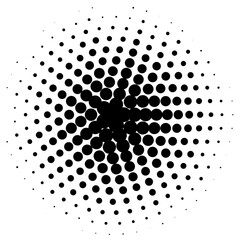 Abstract Black Background with Minimalist Geometric Halftone Shapes