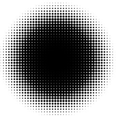 Abstract Black Background with Minimalist Geometric Halftone Shapes