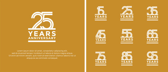anniversary vector logo set, white color can be use for celebration