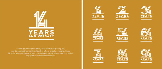 anniversary vector logo set, white color can be use for celebration