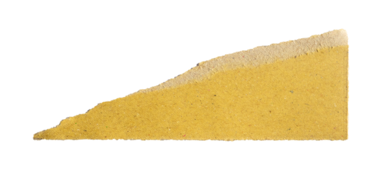 piece of yellow torn paper isolated on white