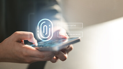 User holding a smartphone while using a passkey and WebAuthn passwordless login interface, representing secure authentication, digital identity protection, and modern cybersecurity technology.