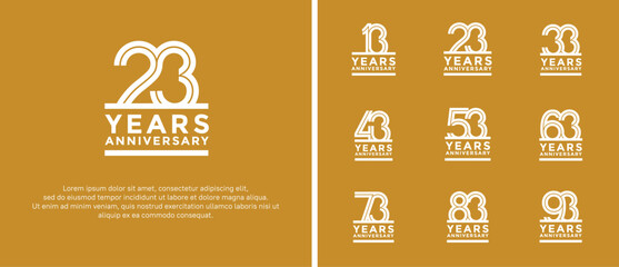 anniversary vector logo set, white color can be use for celebration