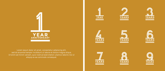 anniversary vector logo set, white color can be use for celebration