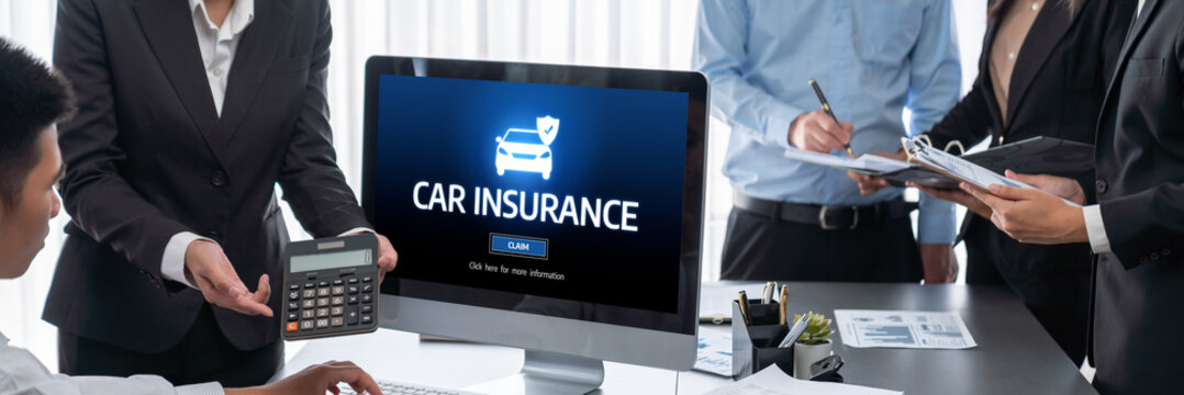 car insurance online website on computer screen for insure your car damage brisk