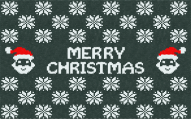 ugly Christmas sweater seamless knitting pattern.Festive knitted pattern design featuring reindeer christmas trees and snowflake elements for holiday season