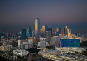 Fototapeta premium Aerial Perspective of Dallas, Core City of the Southern U.S. Megaregion