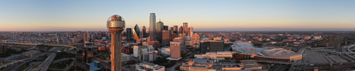 Aerial Perspective of Dallas, Core City of the Southern U.S. Megaregion © Grindstone Media