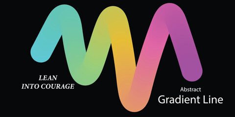 Colorful gradient waveform abstract background design element vector illustration