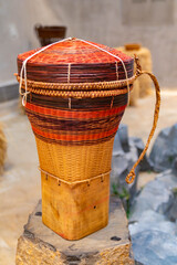 Basket backpack (G&ugrave;i) at Tay Nguyen, Vietnam, made from rattan and bamboo